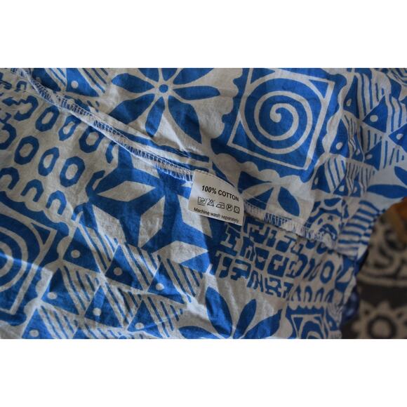 Julia Amory Women's Blue Floral 100% Cotton Made In India Dress Small - Picture 6 of 6